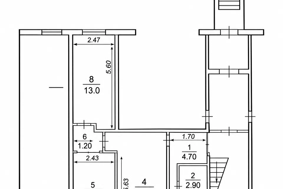 Продаётся 3-комнатная квартира, 58.4 м²