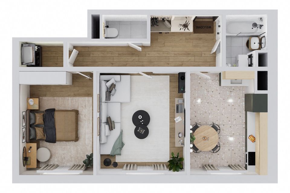 Продаётся 2-комнатная квартира, 58.6 м²