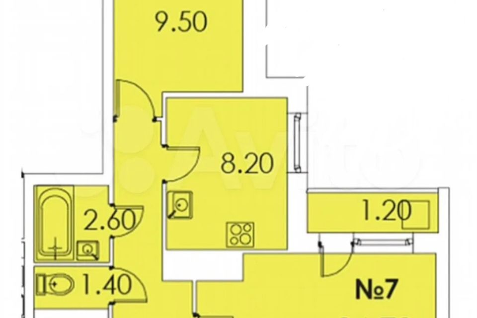 Продаётся 2-комнатная квартира, 46 м²