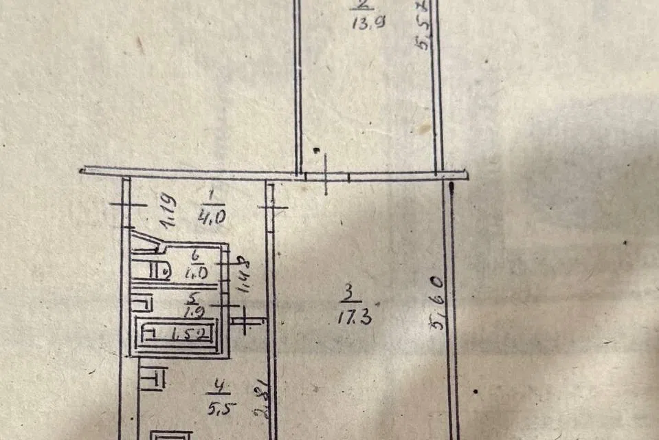 Продаётся 2-комнатная квартира, 44.3 м²