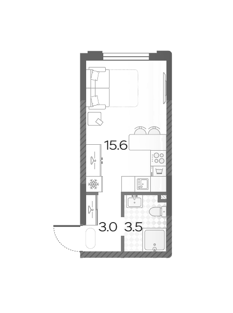 Продаётся студия, 22.1 м²