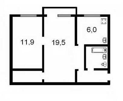 Продаётся 2-комнатная квартира, 44.7 м²
