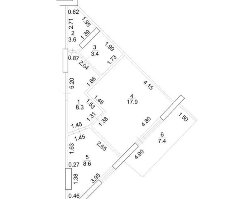 Продаётся 1-комнатная квартира, 49.2 м²