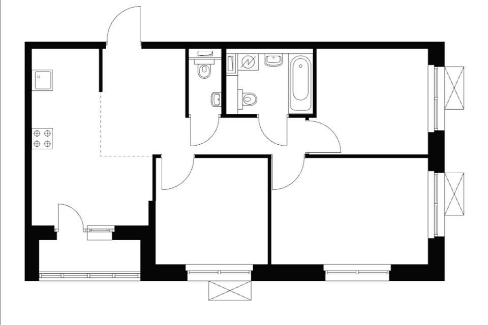 Продаётся 3-комнатная квартира, 63 м²
