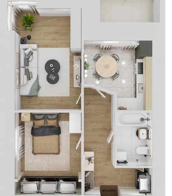 Продаётся 2-комнатная квартира, 52.5 м²