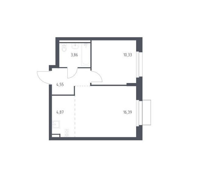 Продаётся 1-комнатная квартира, 40 м²