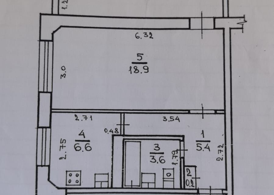 Продаётся 1-комнатная квартира, 37 м²