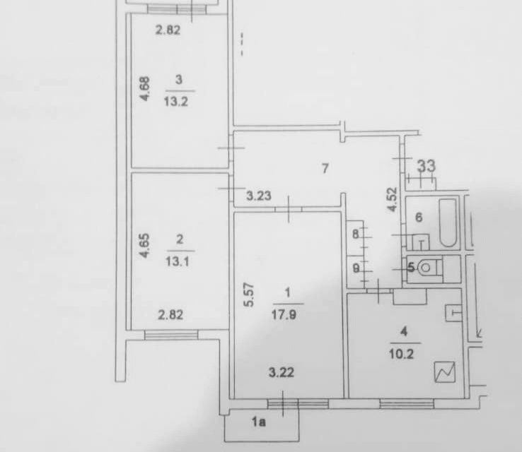 Продаётся 3-комнатная квартира, 72.9 м²