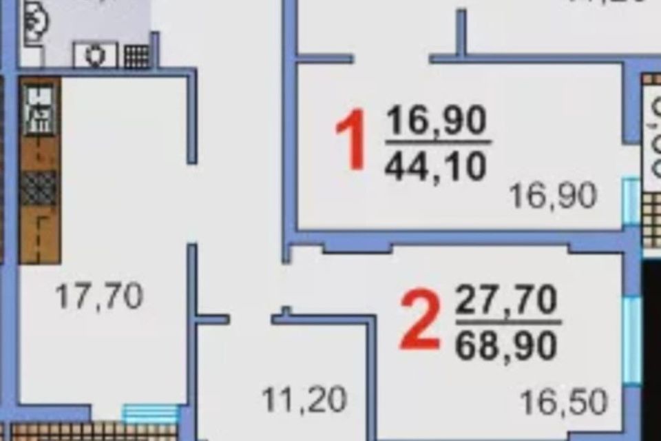 Продаётся 2-комнатная квартира, 68 м²