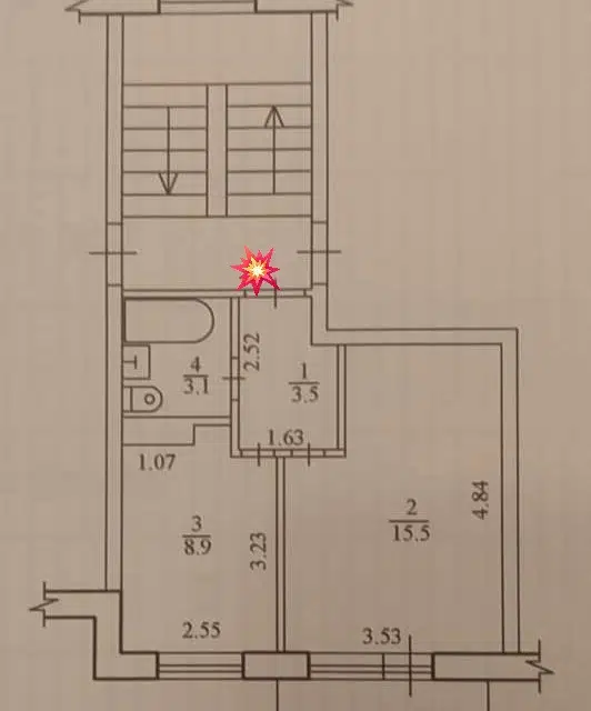 Продаётся 1-комнатная квартира, 31 м²
