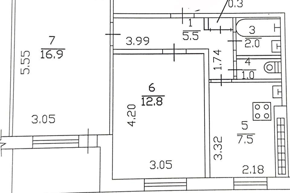 Продаётся 2-комнатная квартира, 47.9 м²