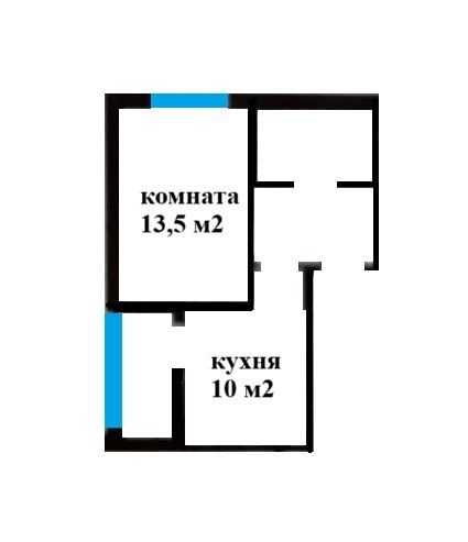 Продаётся 1-комнатная квартира, 34.5 м²