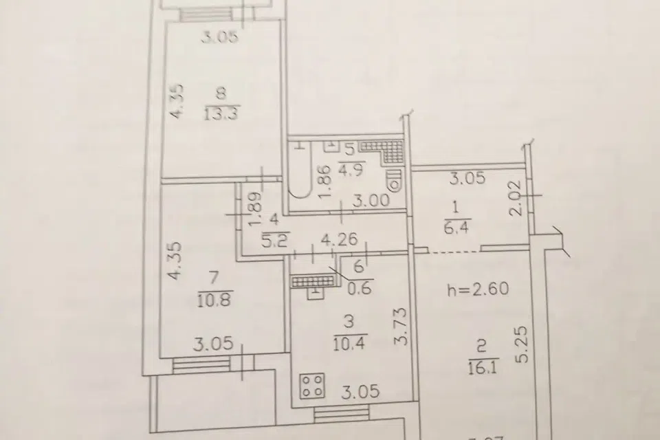 Продаётся 3-комнатная квартира, 73 м²