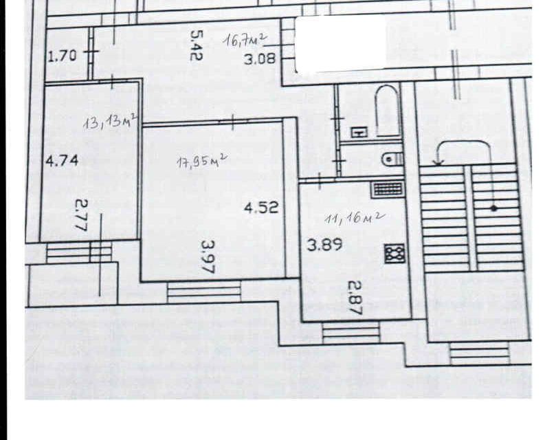 Продаётся 3-комнатная квартира, 79 м²