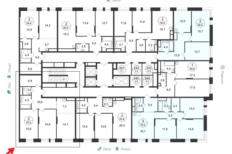 Продаётся 3-комнатная квартира, 76 м²