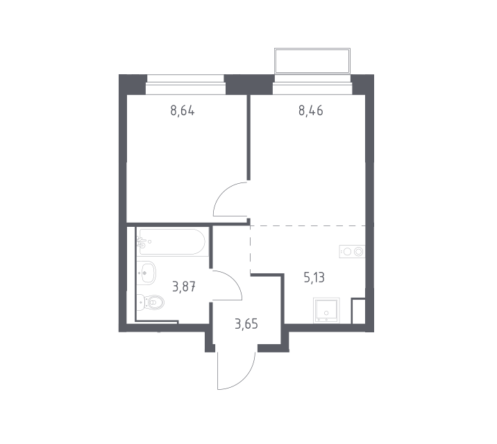 Продаётся 1-комнатная квартира, 29.8 м²