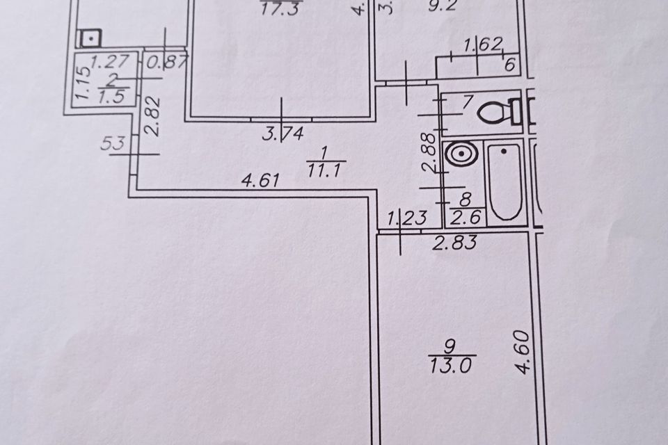 Продаётся 3-комнатная квартира, 64.4 м²