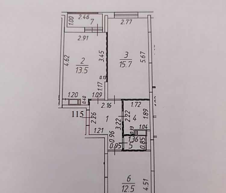 Продаётся 2-комнатная квартира, 53.4 м²