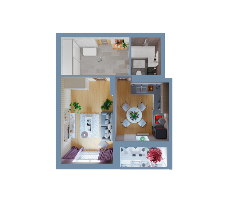 Продаётся 1-комнатная квартира, 43.5 м²