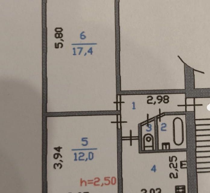Продаётся 2-комнатная квартира, 43.3 м²