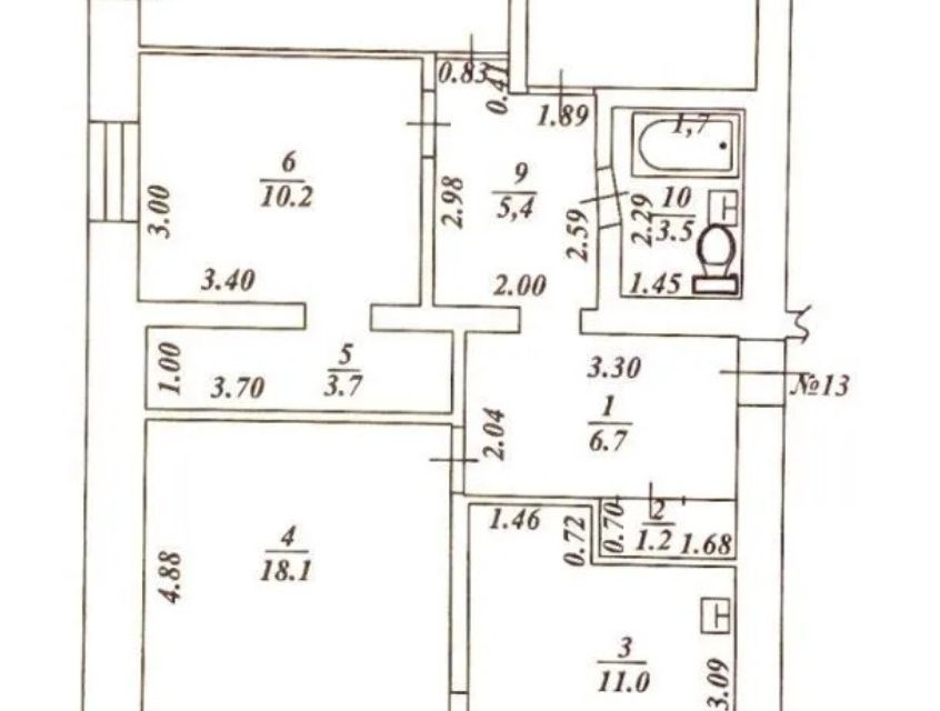 Продаётся 4-комнатная квартира, 81.6 м²