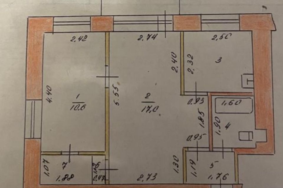 Продаётся 2-комнатная квартира, 41.2 м²