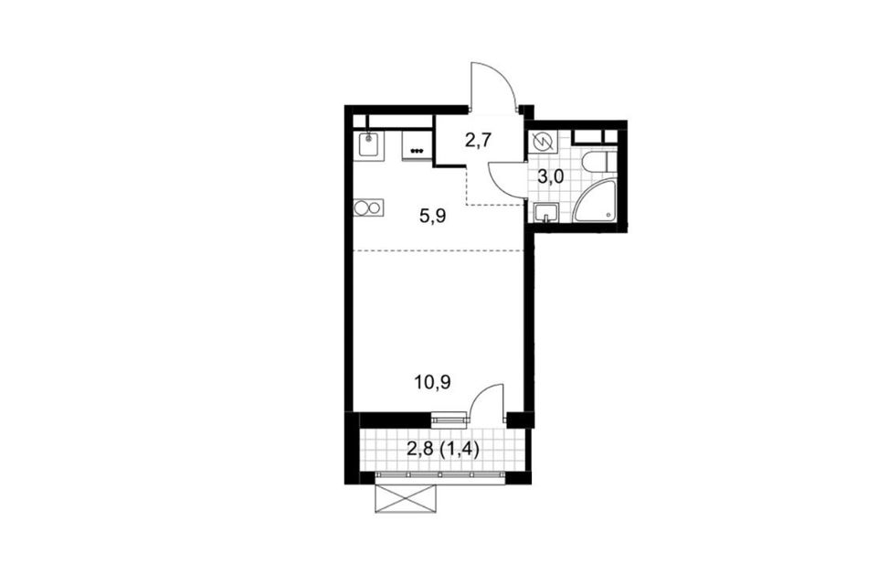 Продаётся студия, 23.9 м²