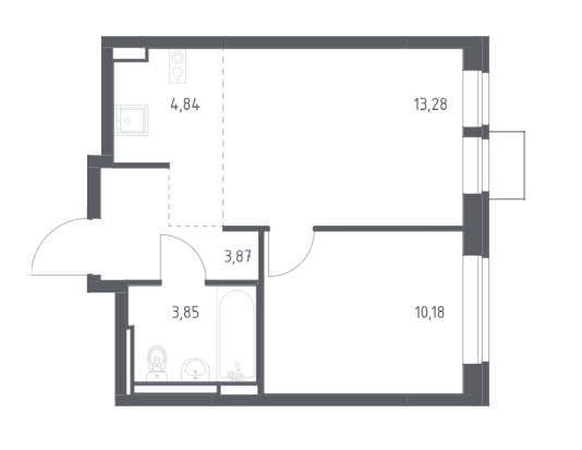 Продаётся 1-комнатная квартира, 36 м²