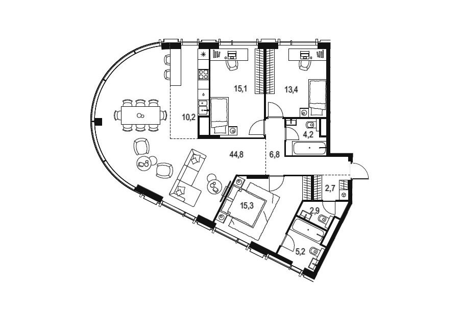 Продаётся 3-комнатная квартира, 120.6 м²