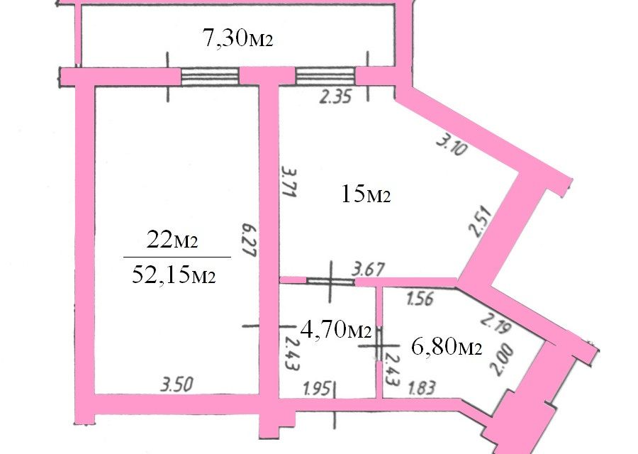 Продаётся 1-комнатная квартира, 59 м²