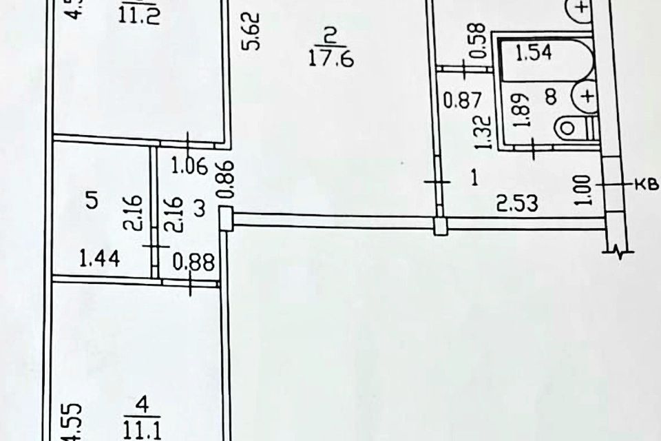 Продаётся 3-комнатная квартира, 58.8 м²