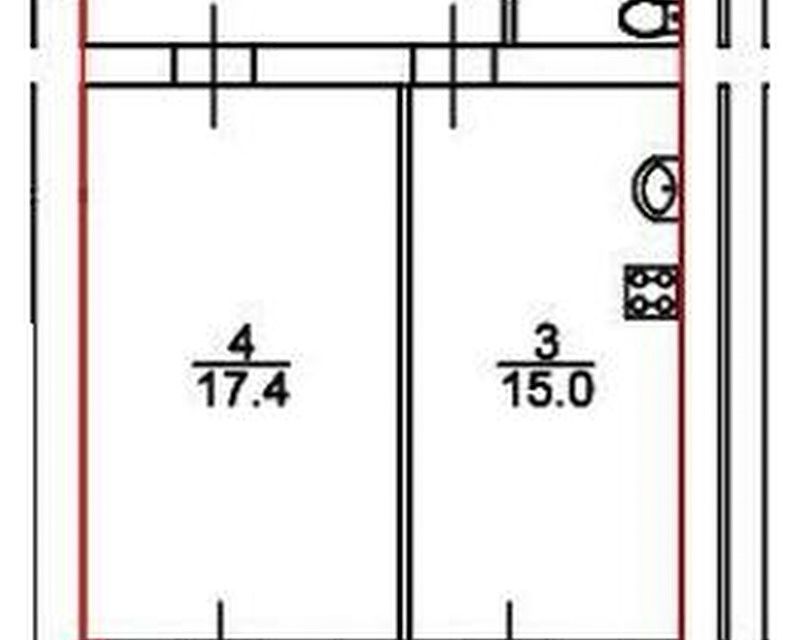 Продаётся 1-комнатная квартира, 52 м²
