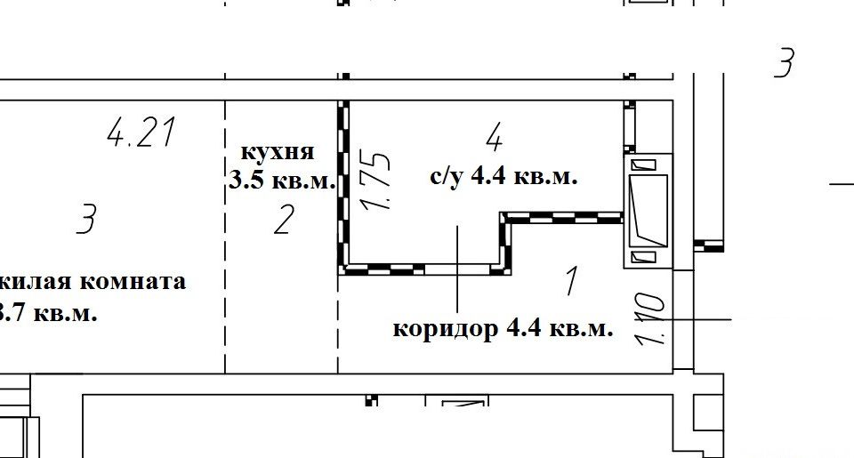 Продаётся студия, 21 м²