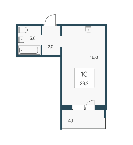 Продаётся студия, 29.2 м²