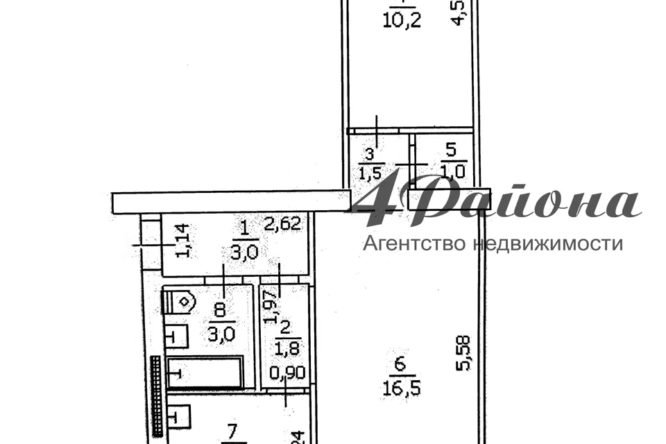 Продаётся 2-комнатная квартира, 45 м²