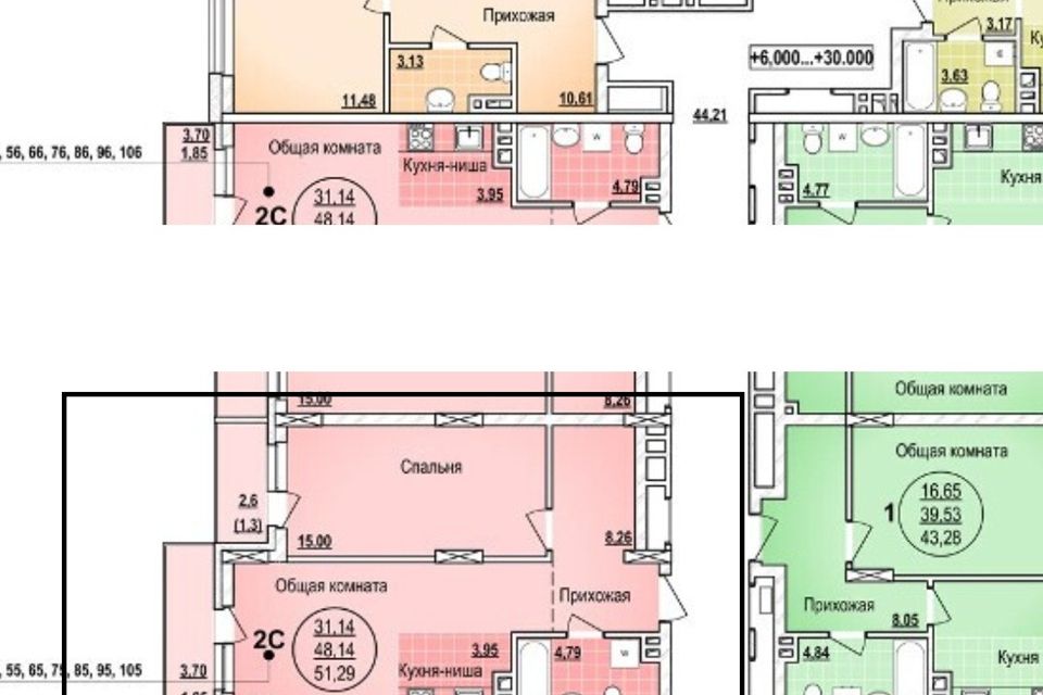 Продаётся 2-комнатная квартира, 51 м²