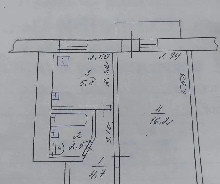 Продаётся 1-комнатная квартира, 31.5 м²