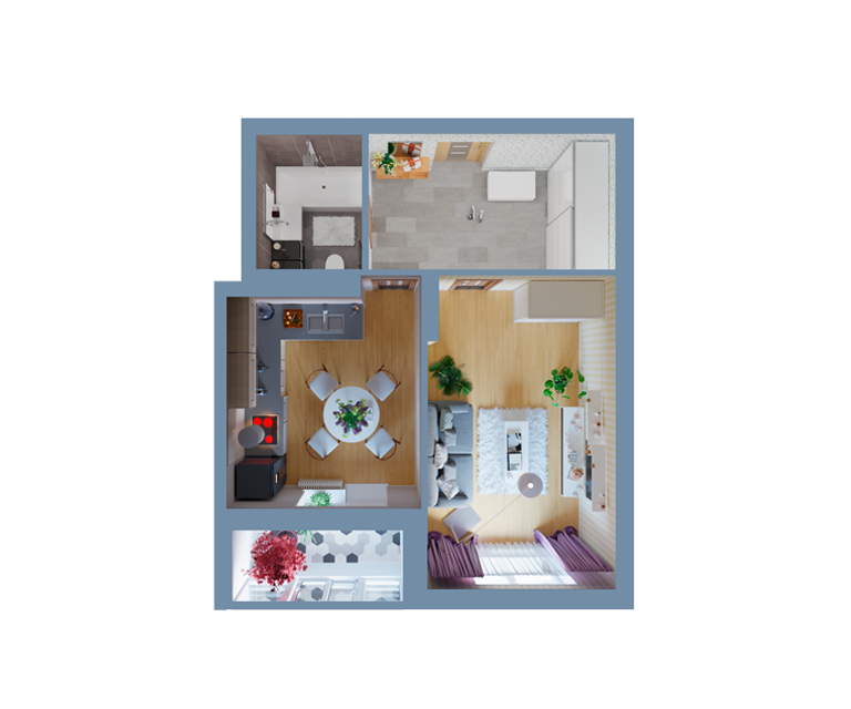 Продаётся 1-комнатная квартира, 44.6 м²