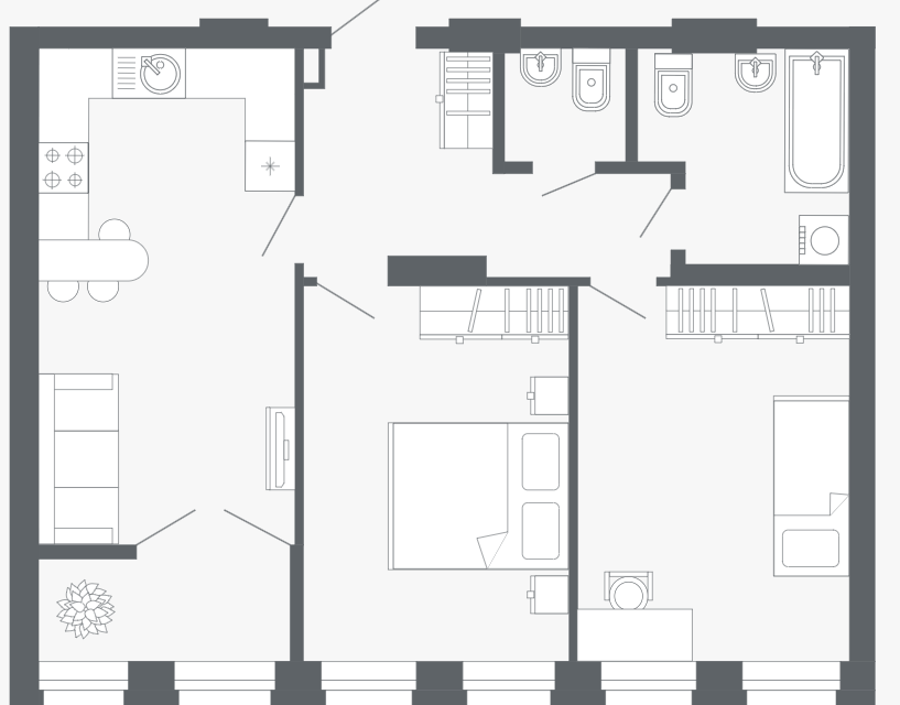 Продаётся 3-комнатная квартира, 62.6 м²