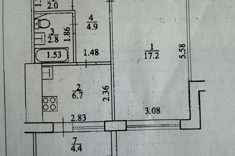 Продаётся 1-комнатная квартира, 33.6 м²