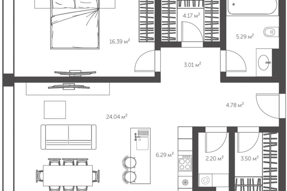 Продаётся 2-комнатная квартира, 71 м²