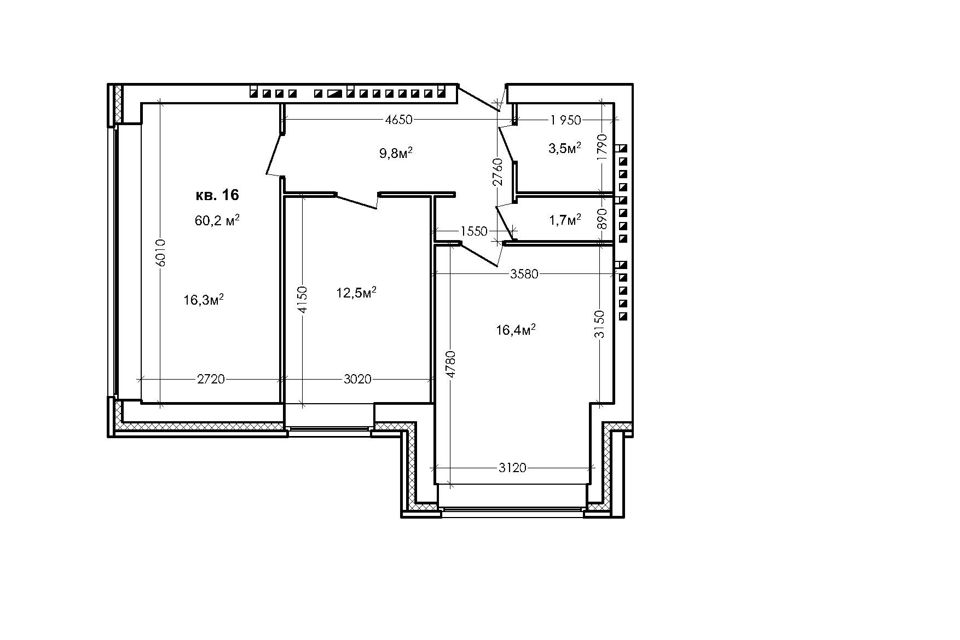 Продаётся 2-комнатная квартира, 60.2 м²