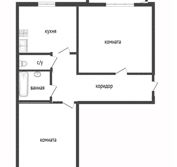 Продаётся 2-комнатная квартира, 52.3 м²