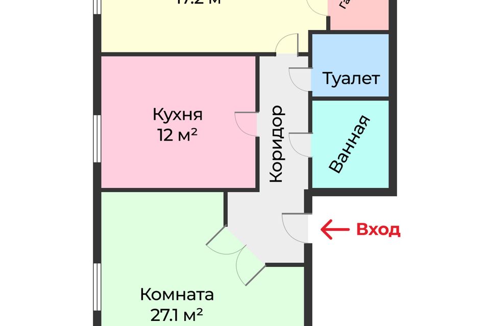 Продаётся 2-комнатная квартира, 79.2 м²