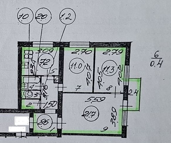 Продаётся 3-комнатная квартира, 64.5 м²