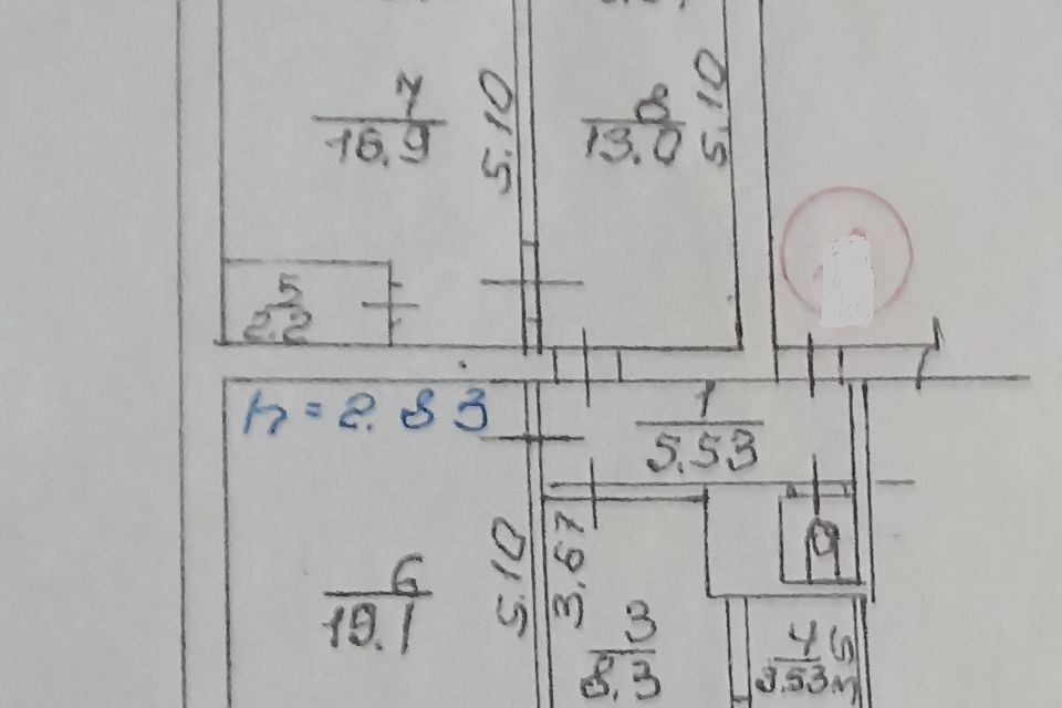 Продаётся 3-комнатная квартира, 69.3 м²