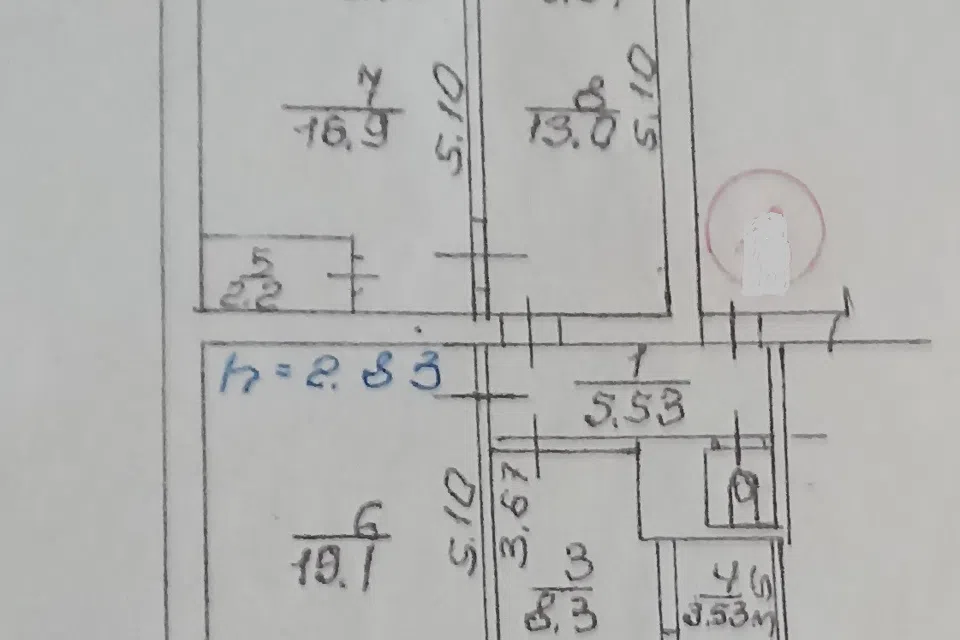 Продаётся 3-комнатная квартира, 69.3 м²