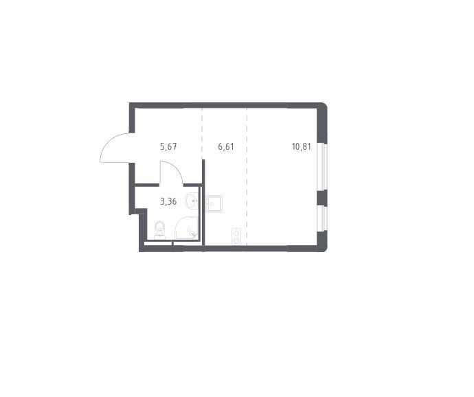 Продаётся студия, 26.44 м²