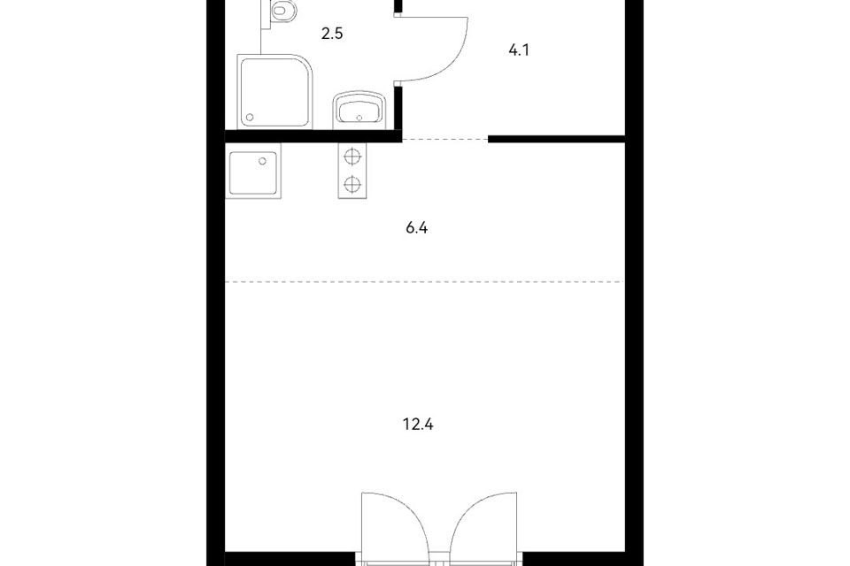 Продаётся студия, 25.6 м²