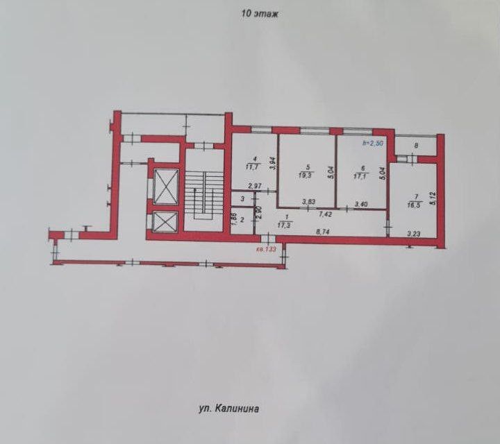 Продаётся 3-комнатная квартира, 86.4 м²